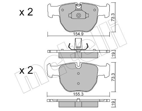 Metelli 2205980 Колодки гальмівні (передні) Land Rover Range Rover III 02-12
