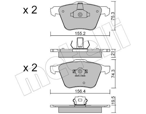 Metelli 2205990 Колодки гальмівні (передні) Volvo XC90 02-14