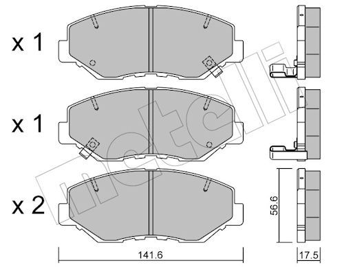 Metelli 2206060 Колодки гальмівні (передні) Honda Accord VII 03-08/CR-V II 01-07/CR-V IV 13-