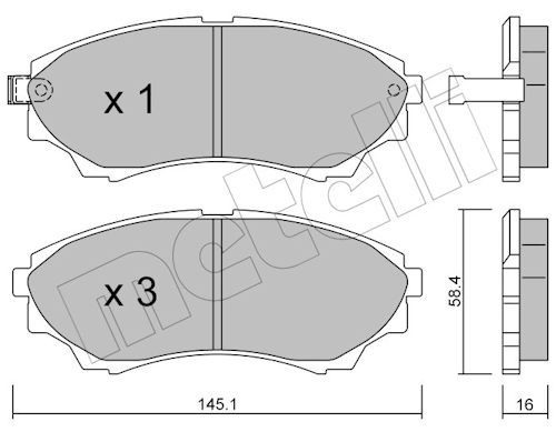 Metelli 2206100 Колодки гальмівні (передні) Ford Ranger 99-12/Mazda B-Serie 99-06/BT-50 06-