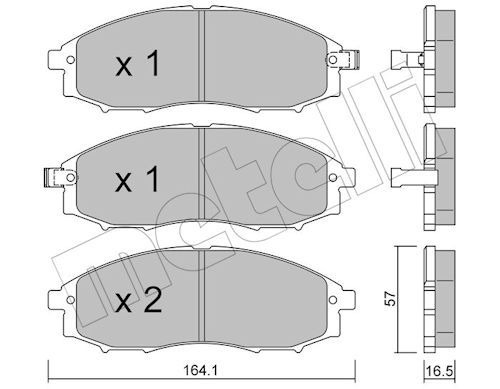 Metelli 2206110 Колодки гальмівні (передні) Nissan Navara/Pick Up 2.4i/2.5 TD 98- (Akebono)