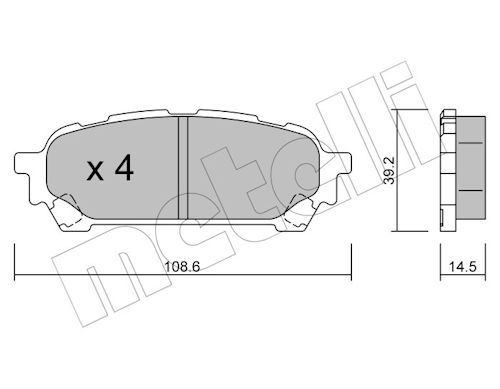 Metelli 2206130 Колодки гальмівні (задні) Subaru Impreza 99-07