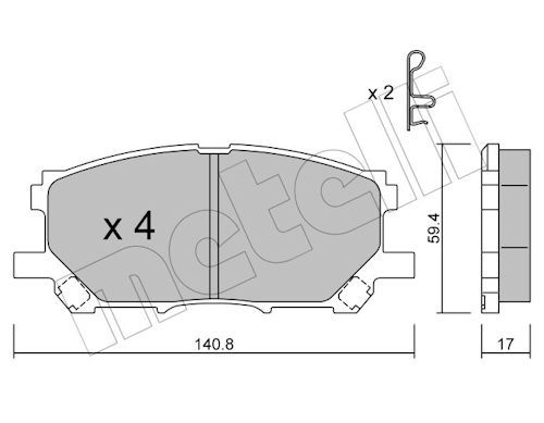 Metelli 2206180 Колодки гальмівні (передні) Lexus RX 03-09