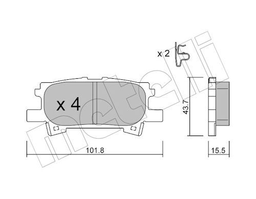Metelli 2206190 Колодки гальмівні (задні) Lexus RX 03-08