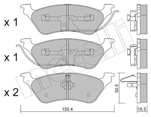 Metelli 2206250 Колодки гальмівні (задні) Chrysler Voyager IV 00-08
