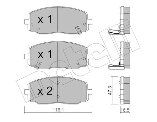 Metelli 2206290 Колодки гальмівні (передні) Hyundai i10 08-17/Kia Picanto 04-