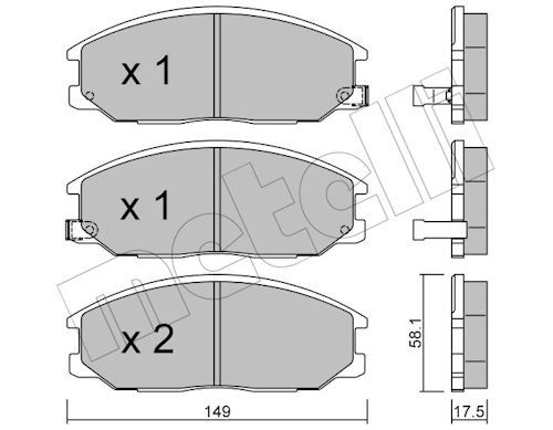 Metelli 2206320 Колодки гальмівні (передні) Hyundai Santa Fe 01-06/Ssangyong Actyon/Kyron/Rexton 05-