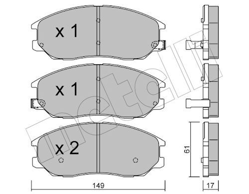 Metelli 2206330 Колодки гальмівні (передні) Hyundai Terracan 01-06/Ssangyong Rexton 02-