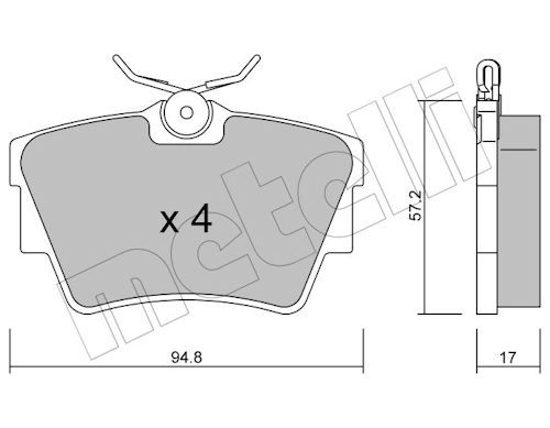 Metelli 2206350 Колодки гальмівні (задні) Renault Trafic II/III/Opel Vivaro A/B/Nissan Primastar 01-