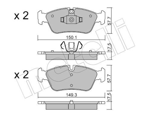 Metelli 2206400 Колодки гальмівні (передні) BMW 1 (E87)/ 3 (E90) 04-11