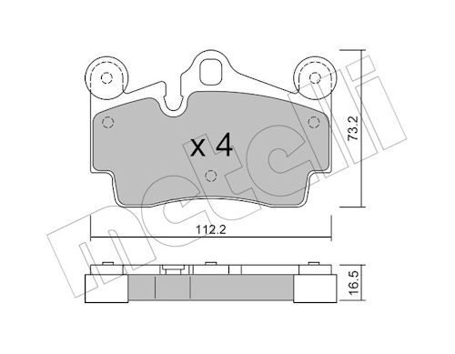 Metelli 2206550 Колодки гальмівні (задні) Audi Q7 06-15/VW Touareg/Porsche Cayenne 02-10