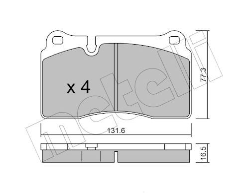 Metelli 2206590 Колодки гальмівні (передні) Audi TT 09-14/VW Touareg 02-