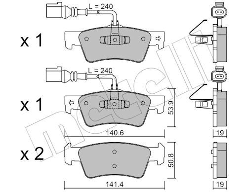 Metelli 2206610 Колодки гальмівні (задні) VW Touareg 2.5 TDI 02-10