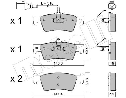 Metelli 2206611 Колодки гальмівні (задні) VW T5/Multivan V 03-15 (+датчик)