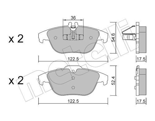 Metelli 2206660 Колодки гальмівні (задні) MB C-class (W204/C204) 1.6-5.5 07-