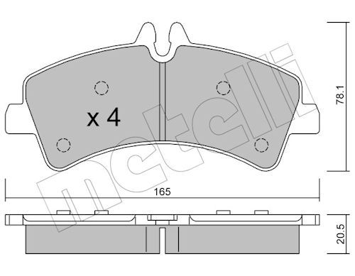 Metelli 2206740 Колодки гальмівні (задні) MB Sprinter 411-519CDI/VW Crafter 06- (спарка)