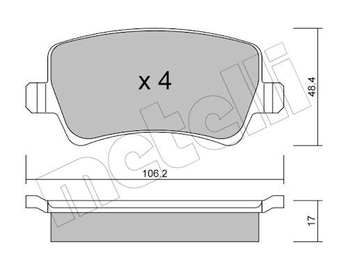 Metelli 2206760 Колодки гальмівні (задні) Ford Galaxy/S-Max 06-15/Volvo S60/S80/V60/V70/XC60/XC70 08