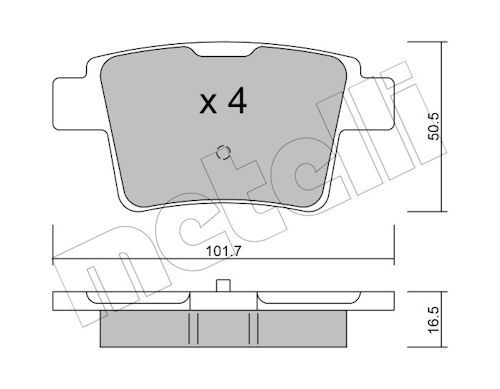 Metelli 2206770 Колодки гальмівні (задні) Ford Mondeo III 1.8-2.2 00-07
