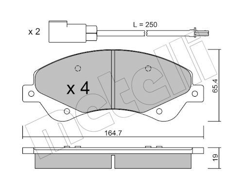 Metelli 2206790 Колодки гальмівні (передні) Ford Transit 06-14/Transit Connect 06-13 (+датчики)