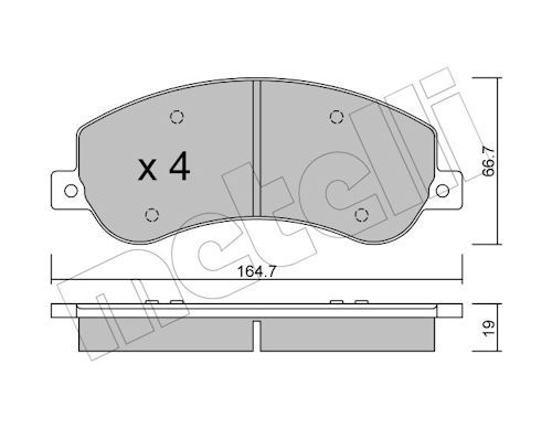Metelli 2206801 Колодки гальмівні (передні) VW Amarok 2.0 BiTDI/TDI/TSI 10- (Bosch)