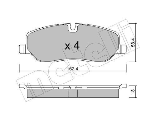 Metelli 2206930 Колодки гальмівні (передні) Land Rover Discovery III/IV 04-18/Range Rover III 02-12/