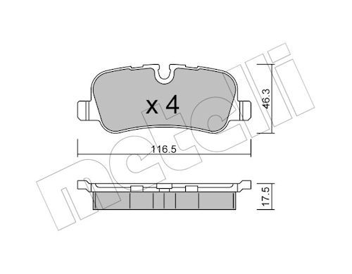 Metelli 2206940 Колодки гальмівні (задні) Land Rover Discovery III/IV 04-18/Range Rover 02-13