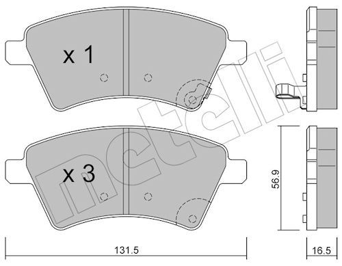 Metelli 2207020 Колодки гальмівні (передні) Fiat Sedici 06-14/Suzuki SX4 06-