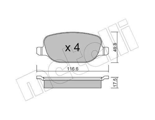 Metelli 2207040 Колодки гальмівні (задні) Alfa Romeo 159/Brera/Spider/Lancia Thesis 02-12