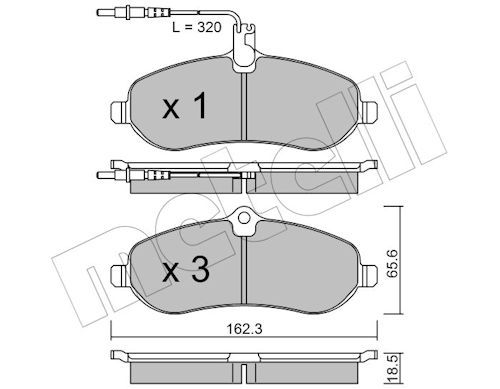 Metelli 2207070 Колодки гальмівні (передні) Citroen Jumpy/Fiat Scudo/Peugeot Expert 07- (+датчик)