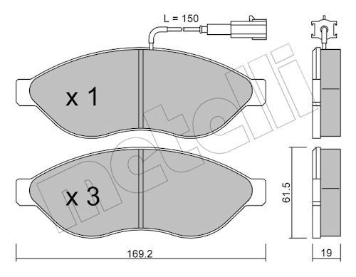 Metelli 2207080 Колодки гальмівні (передні) Citroen Jumper/Fiat Ducato/Peugeot Boxer 06-