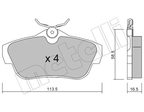 Metelli 2207120 Колодки гальмівні (задні) Citroen Jumpy/Fiat Scudo/Peugeot Expert 07-