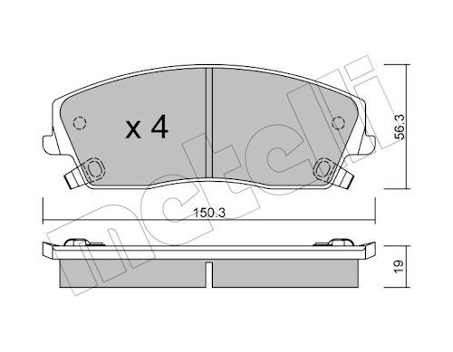 Metelli 2207160 Колодки гальмівні (передні) Chrysler 300 04-