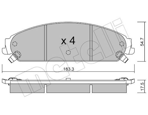Metelli 2207170 Колодки гальмівні (передні) Chrysler 300 C/II 04-/Lancia Thema 3.0/3.6 11-14