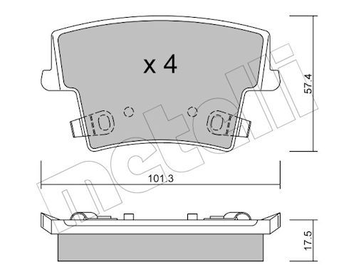 Metelli 2207180 Колодки гальмівні (задні) Chrysler 300C 04-/Lancia Thema 11-14