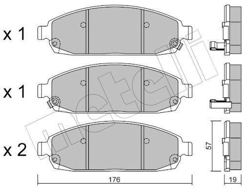Metelli 2207190 Колодки гальмівні (передні) Jeep Grand Cherokee III/IV 04-/Commander 05-10