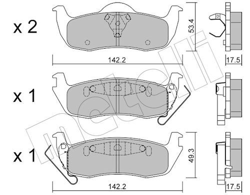 Metelli 2207200 Колодки гальмівні (задні) Jeep Grand Cherokee III/IV 04-/Commander 05-10
