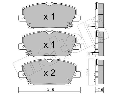 Metelli 2207280 Колодки гальмівні (передні) Honda Civic VIII 05-