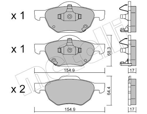 Metelli 2207300 Колодки гальмівні (передні) Honda Accord VII 03-08