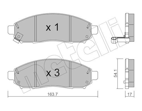 Metelli 2207430 Колодки гальмівні (передні) Nissan Partfinder/NP300 Navara 05-