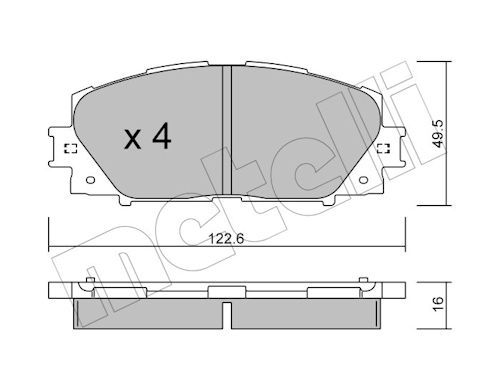 Metelli 2207451 Колодки гальмівні (передні) Toyota Prius 08-/Corolla 12-/Lexus CT 10-