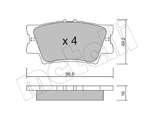 Metelli 2207490 Колодки гальмівні (задні) Toyota Camry/Rav4 IV 05-/Avalon 12-18/Lexus ES 06-18