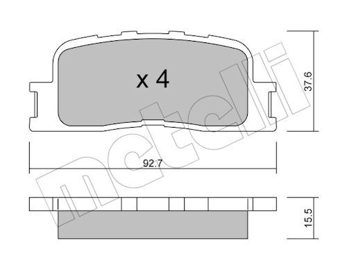 Metelli 2207530 Колодки гальмівні (задні) Toyota Camry 01-11/Highlander 00-03/Lexus ES 96-06