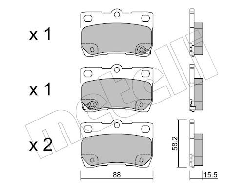 Metelli 2207610 Колодки гальмівні (задні) Lexus GS/IS II/IS C 05-