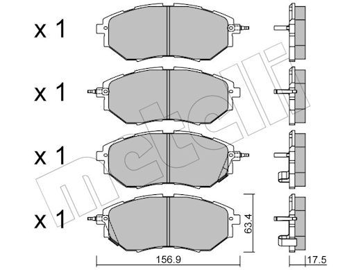 Metelli 2207630 Колодки гальмівні (передні) Subaru Forester 08-/Legacy IV/V 03-14/Outback 03-