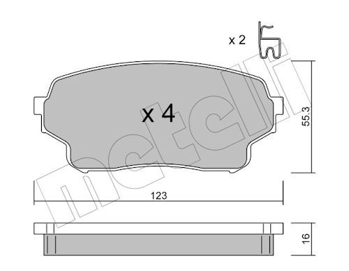 Metelli 2207650 Колодки гальмівні (передні) Suzuki Grand Vitara 2.0 HDi 01-05