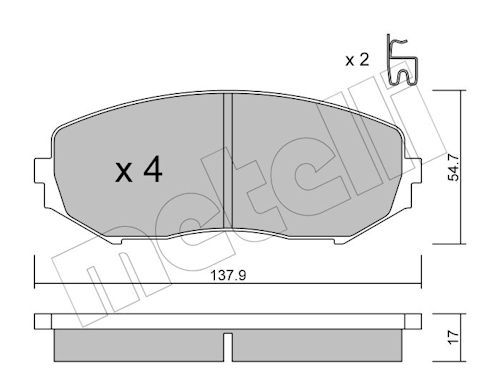 Metelli 2207660 Колодки гальмівні (передні) Suzuki Grand Vitara 98-