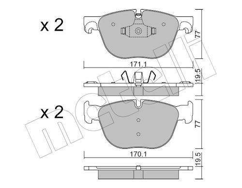 Metelli 2207700 Колодки гальмівні (передні) BMW X4 (F26) 14-18/X5 (E70/F15/F85) 06-18/X6 (E71/E72/F1