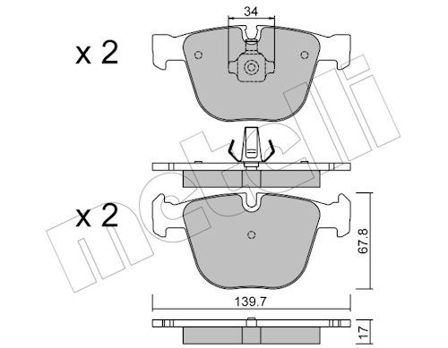 Metelli 2207730 Колодки гальмівні (задні) BMW 5 (E60/65)/X5 (E70/F15)/X6 (E71/E72) 3.0-4.4 08-