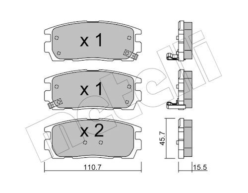 Metelli 2207790 Колодки гальмівні (задні) Opel Antara A/Chevrolet Captiva 06-