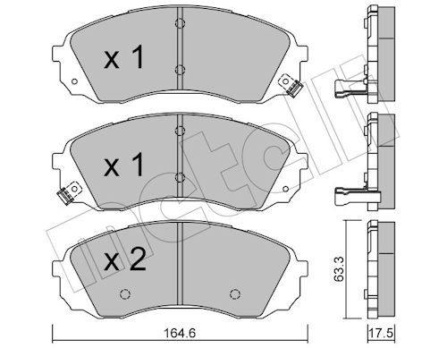 Metelli 2207850 Колодки гальмівні (передні) Hyundai H-1 2.5 CRDi/Kia Carnival 06- (Sumitomo)